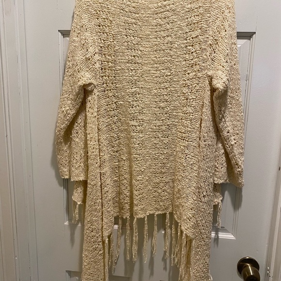 Cream Knit Fringe Sweater - Picture 3 of 4